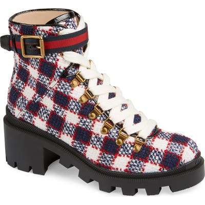 Gucci Trip Lug Sole Combat Boot - Black