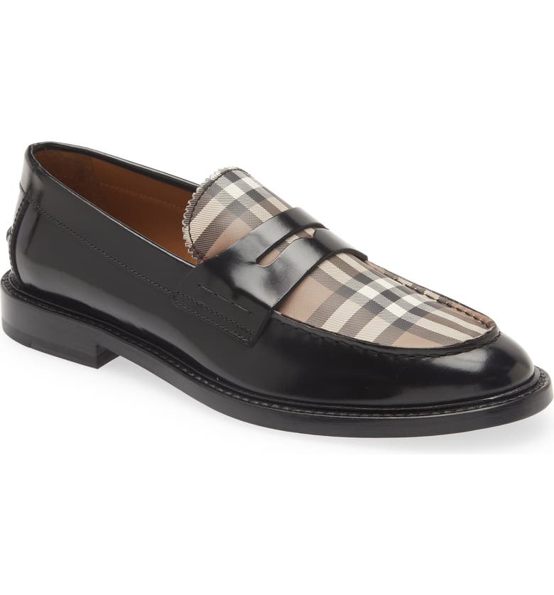 Burberry Croftwood Check Leather Penny Loafer | Nordstrom