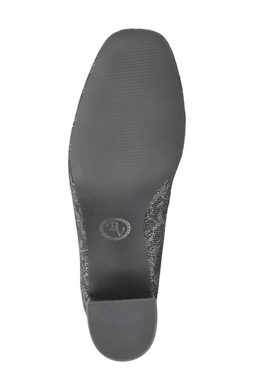 Bella Vita Jillian Square Toe Pump In Silver Lace