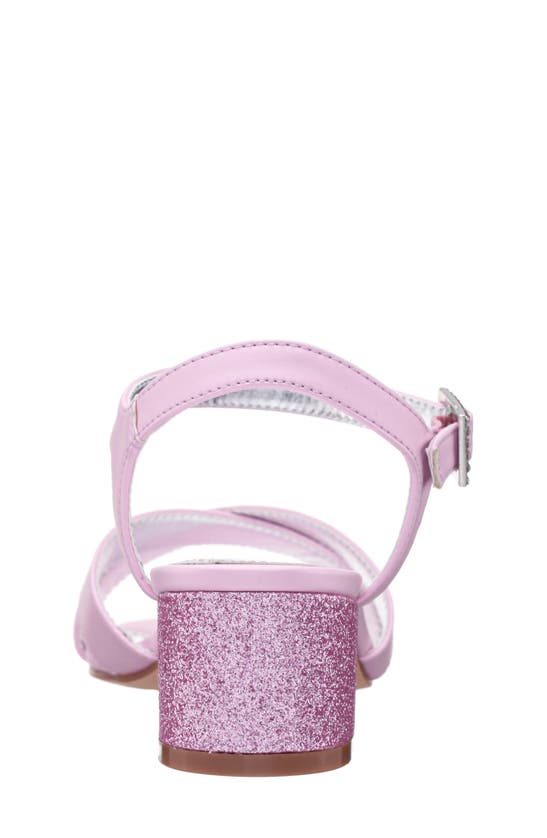 Shop Nina Kids' Valentin Ankle Strap Sandal In Pink Smooth/ Glitter