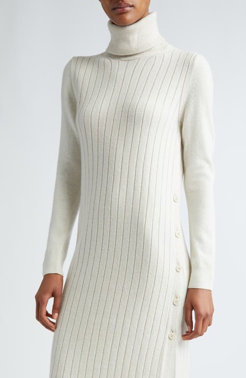 Shop Eleventy Long Sleeve Virgin Wool & Cashmere Turtleneck Sweater Dress In Sand