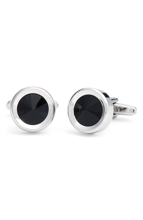 CLIFTON WILSON Round Cuff Links in Black at Nordstrom