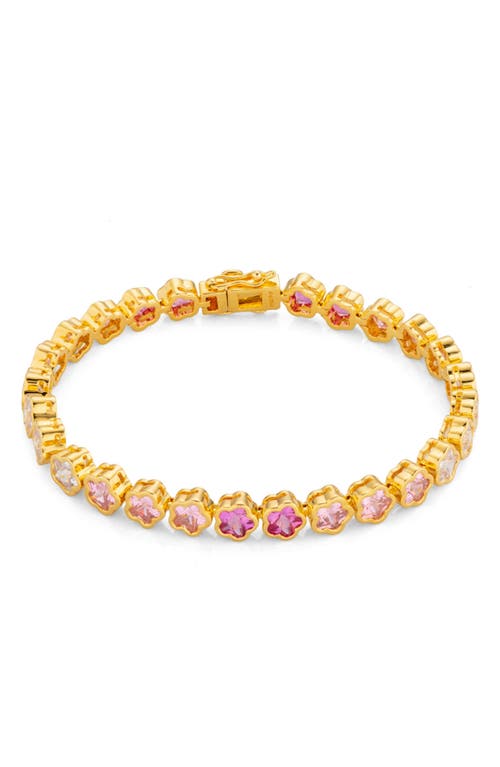 Shop July Child Buttercup Cubic Zirconia Tennis Bracelet In Gold Plated/cubic Zirconia