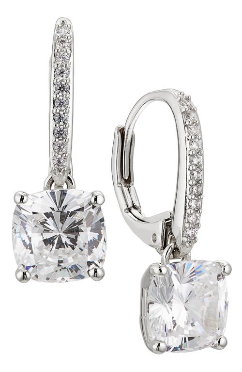 Nadri Modern Luv Cubic Zirconia Drop Earrings in Rhodium at Nordstrom