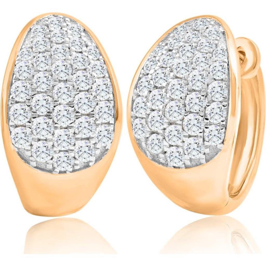 Bliss Diamond Vs 1 1/10ct Tw Pave Diamond Hoops In 10k Yellow Gold