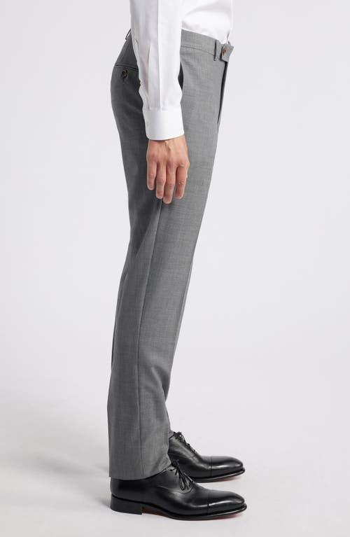 Jack Victor Patrick Flat Front Stretch Wool Dress Pants In Medium Grey