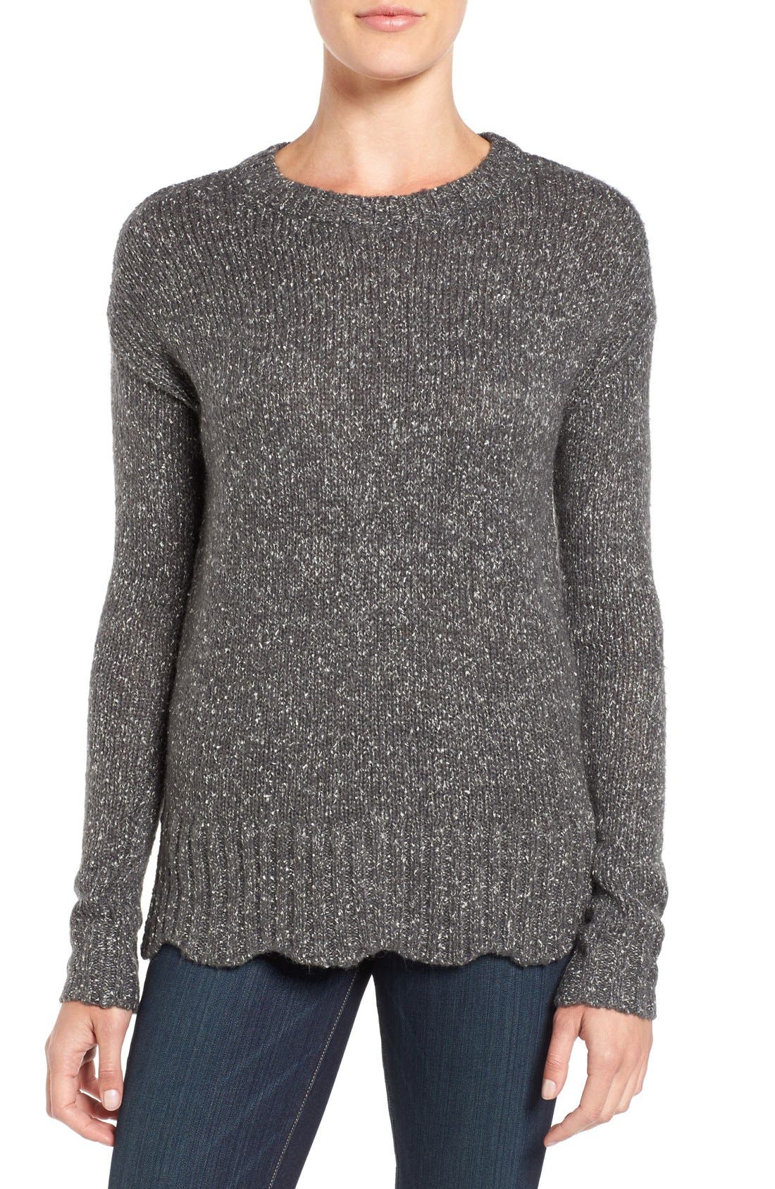 Velvet by Graham & Spencer Scallop Hem Sweater Nordstrom