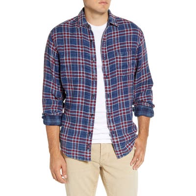 Faherty Regular Fit Reversible Organic Cotton Shirt, Blue