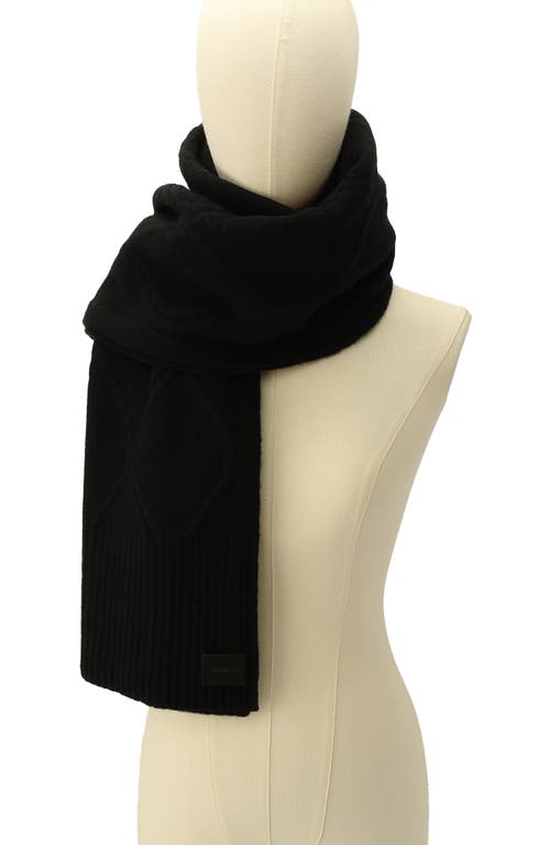 Allsaints Brushed Wool Scarf In Black