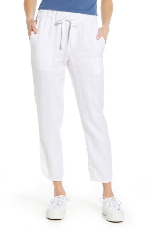caslon(r) Tulip Hem Linen Pants in White