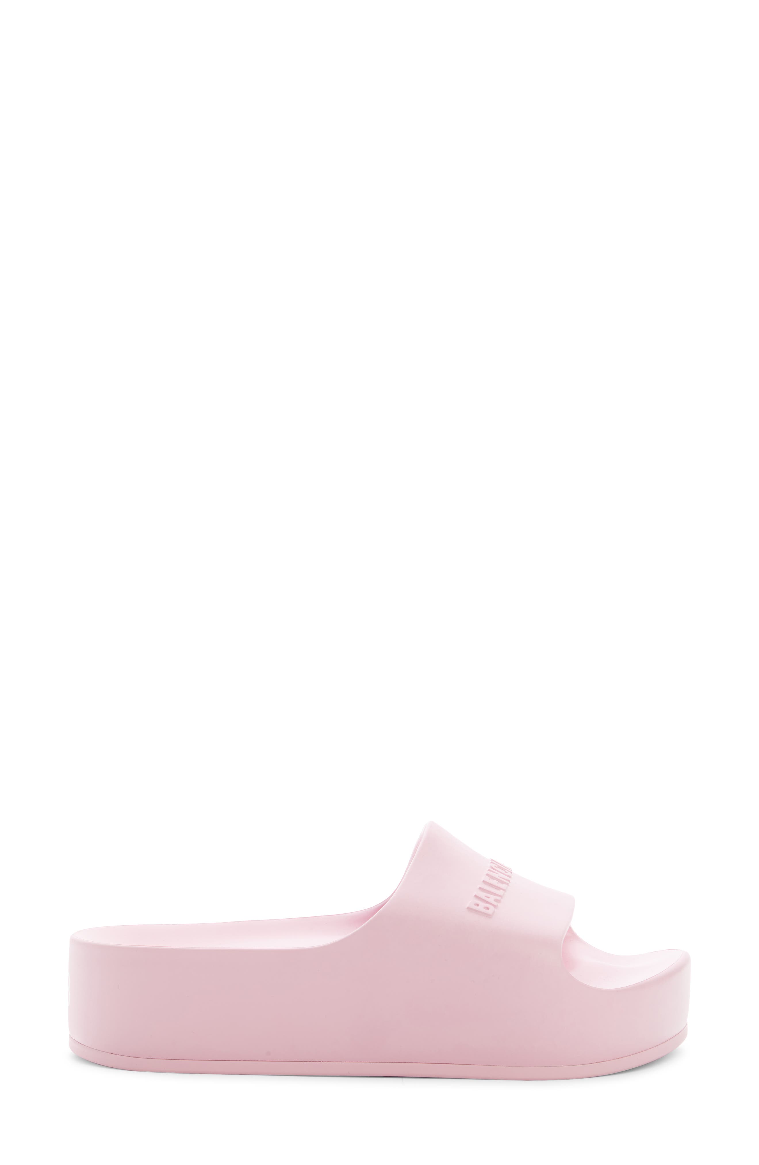 pink balenciaga platform slides