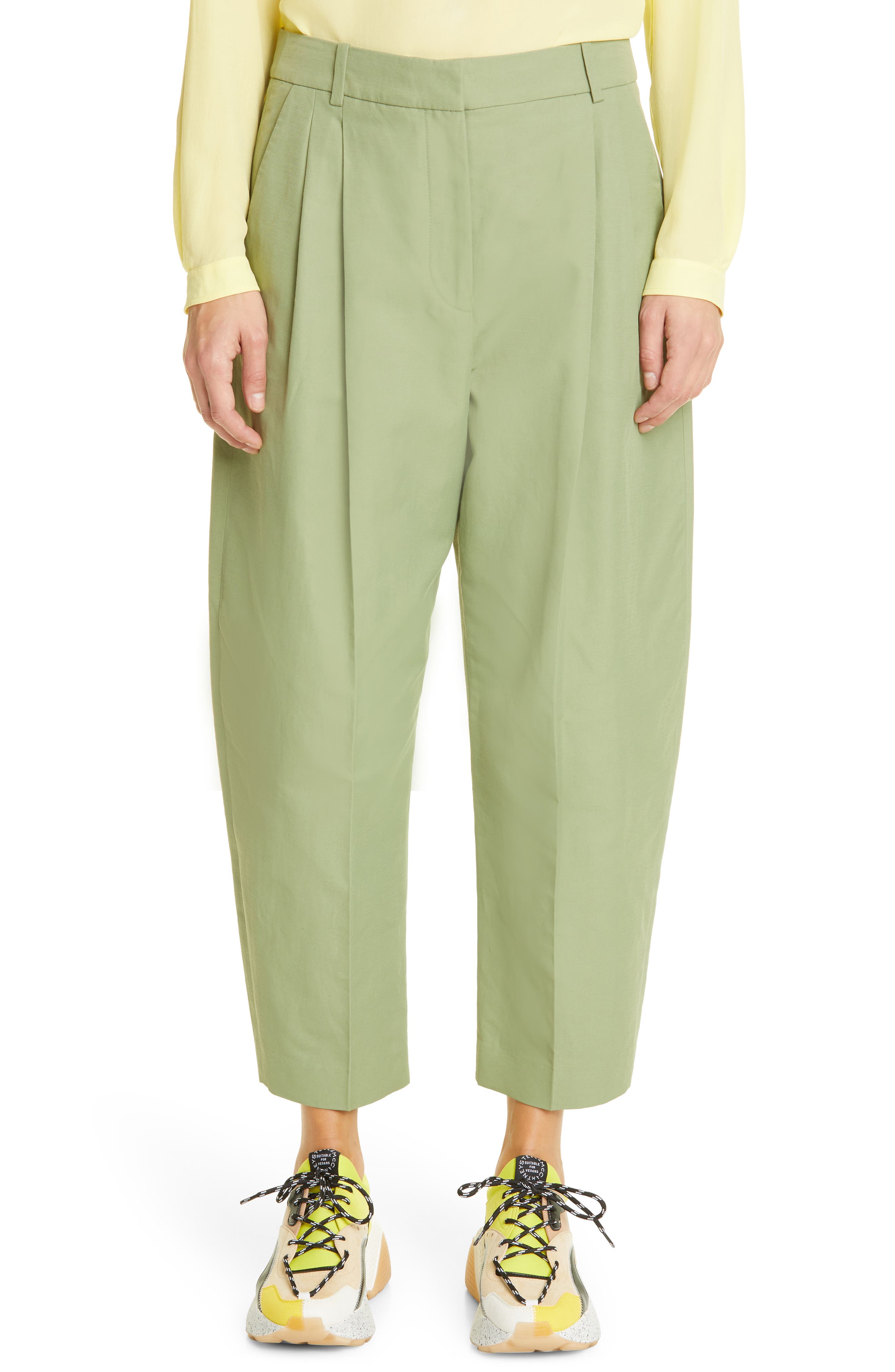 Stella McCartney Pleated Ankle Pants in 1602 Sage at Nordstrom, Size 4 Us
