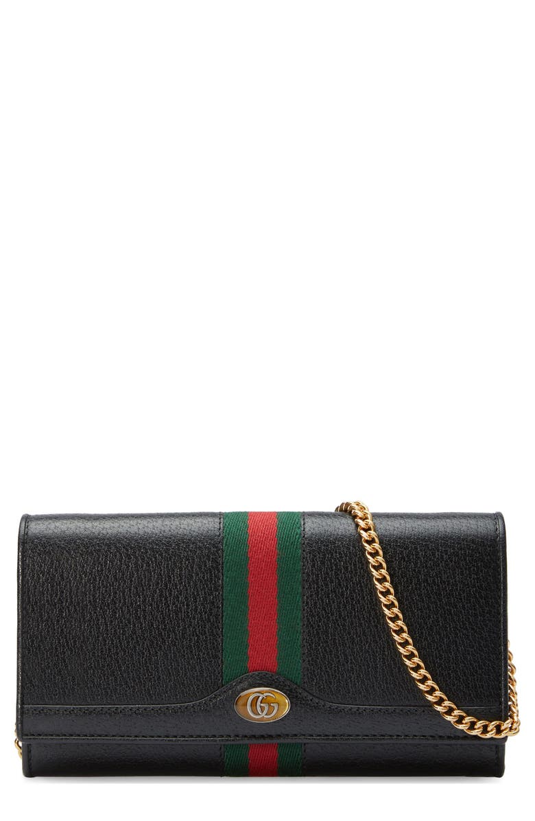 Gucci Ophidia Leather Continental Wallet on a Chain | Nordstrom