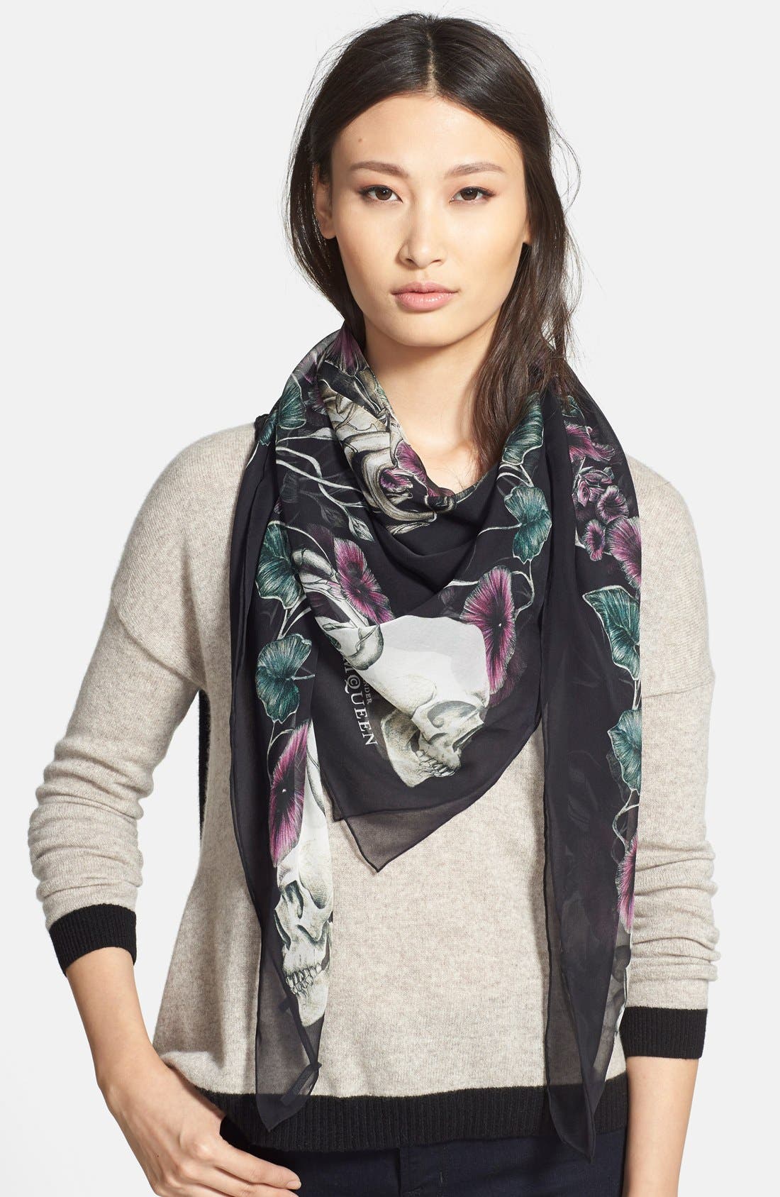 Alexander McQueen 'Still Life' Silk Scarf Nordstrom