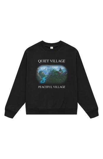 Museum Of Peace And Quiet Museum Of Peace & Quiet X Disney 'the Lion King' Quiet Village Cotton Graphic Sweatshirt In Black