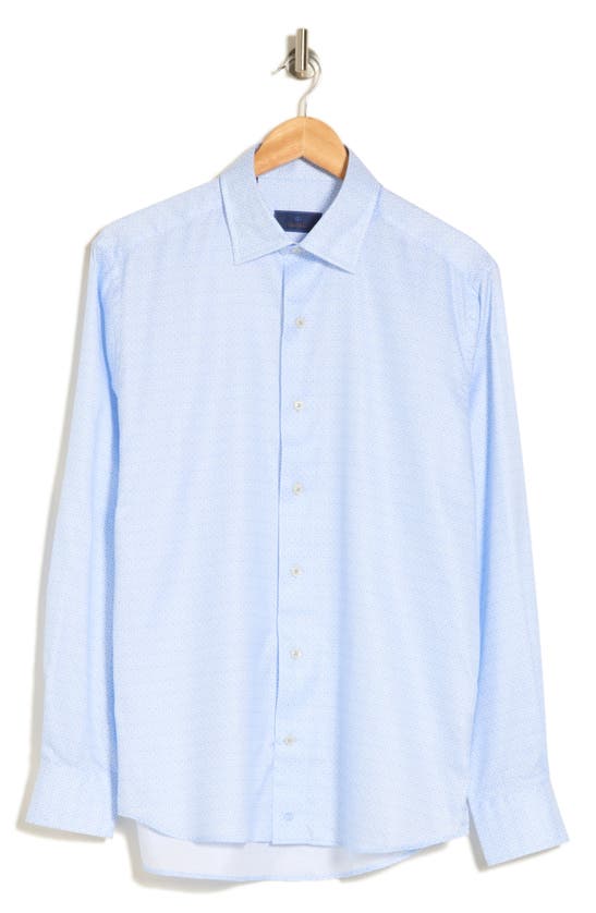 David Donahue Cotton Button-up Shirt In Sky