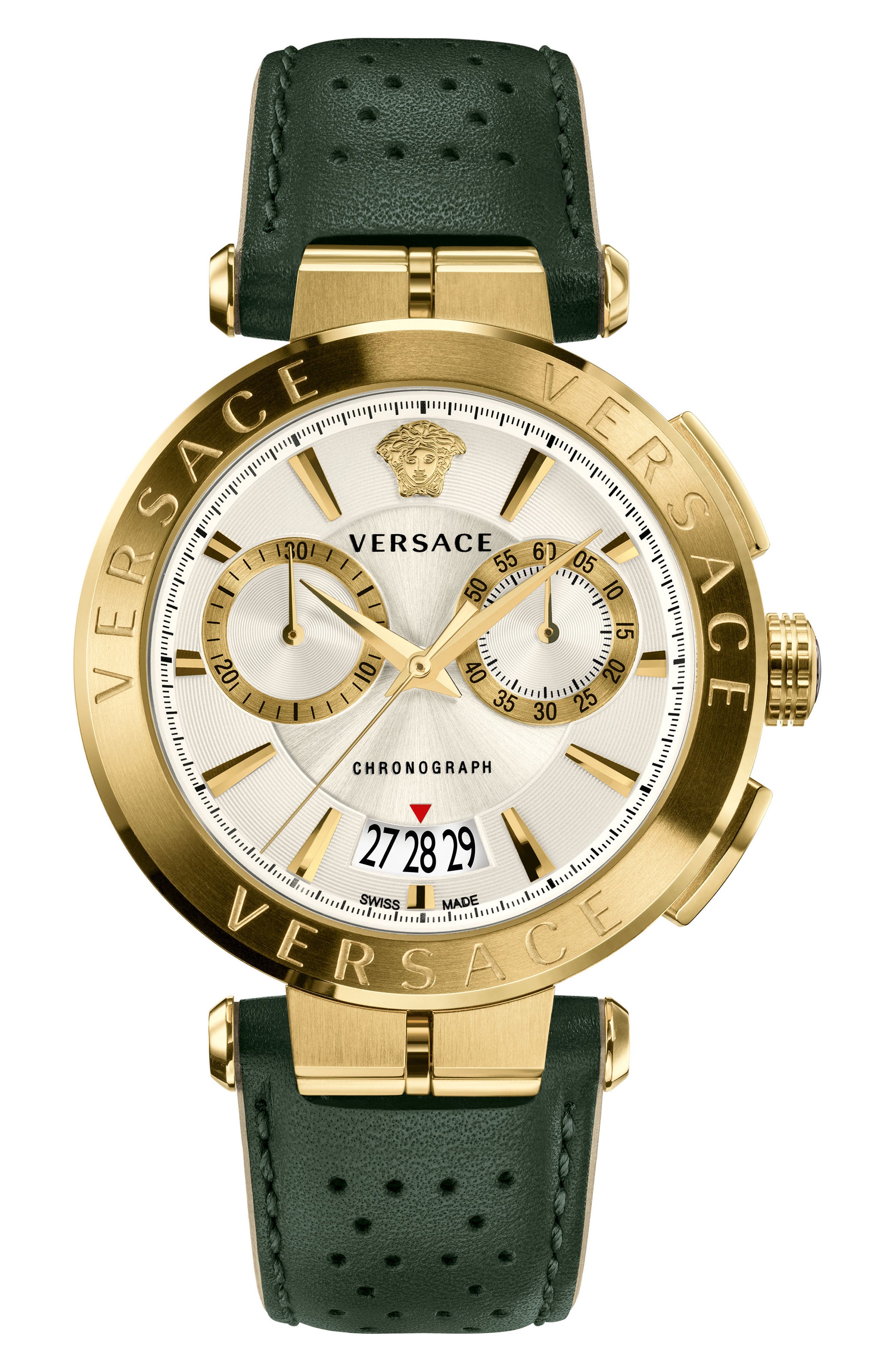 Versace Aion Chronograph Leather Strap 