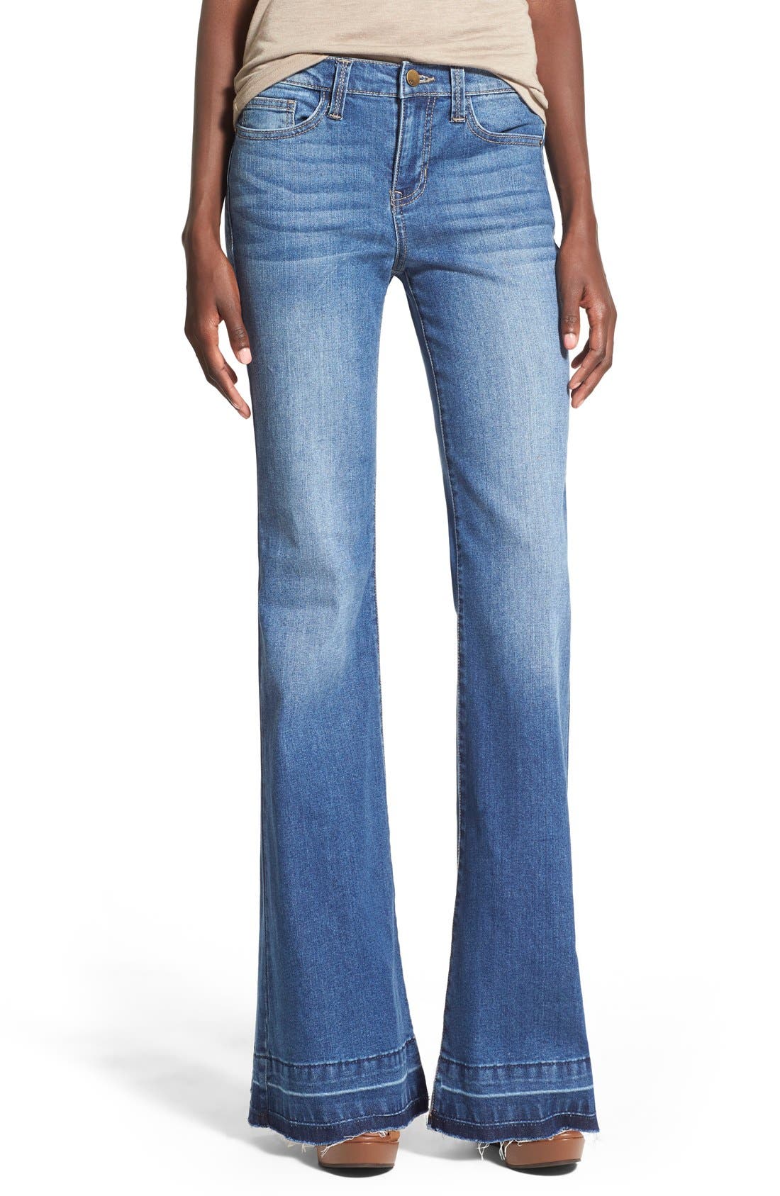 SP Black Raw Hem Flare Jeans Nordstrom