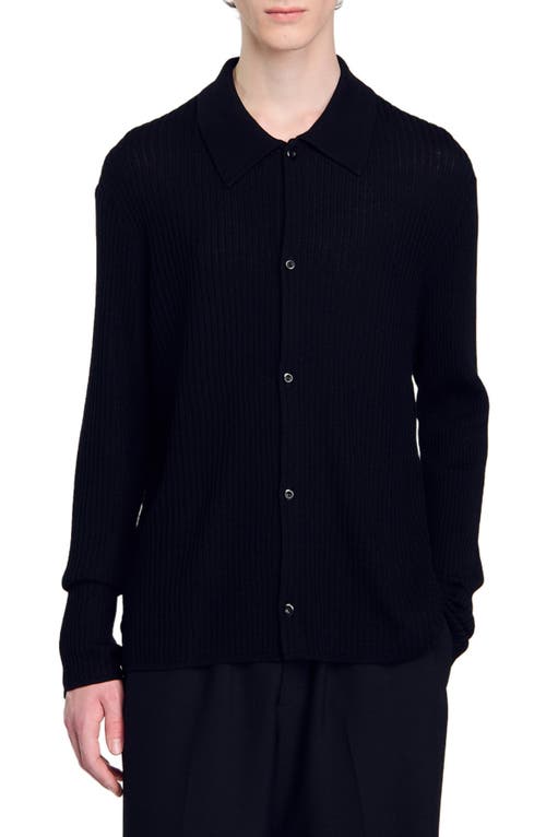 Shop Sandro Knit Shirt In Black