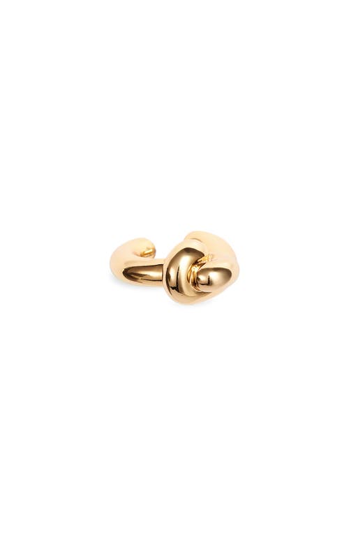 Maeve Knotted Single Ear Cuff in High Polish Gold