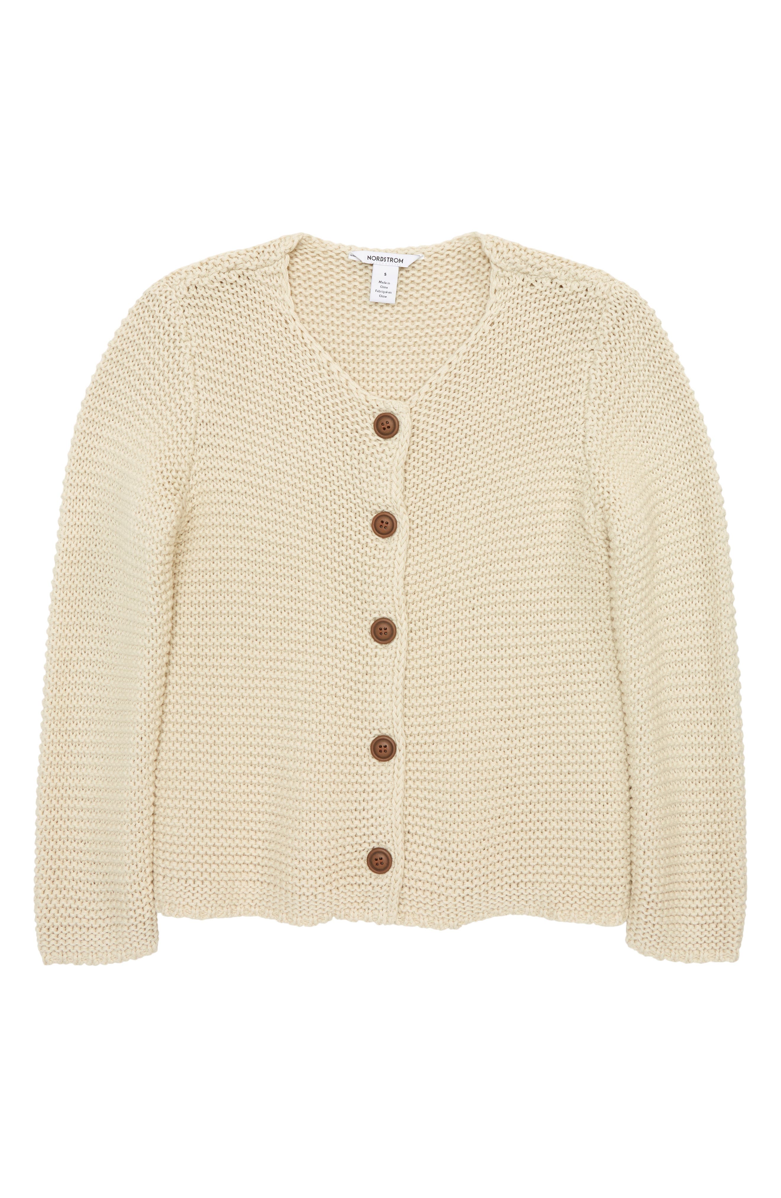 Girls' Ivory Sweaters: Cardigan, Knit 
