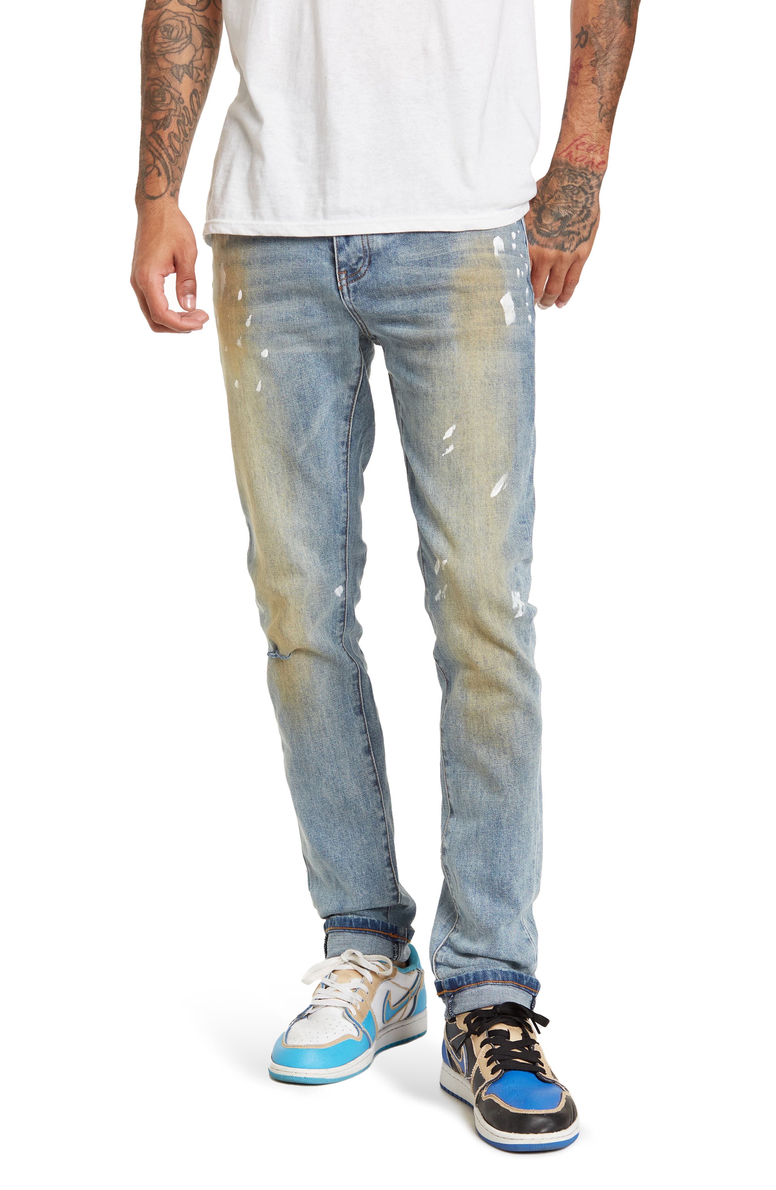 PRPS Sabre Stretch Paint Detailed Jeans 