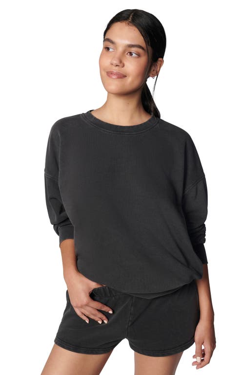 Shop Florence By Mills Oversize Crewneck Cotton Blend Sweatshirt In Washed Black