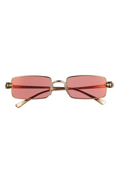 Cartier 54mm Polarized Rectangular Sunglasses in Gold 