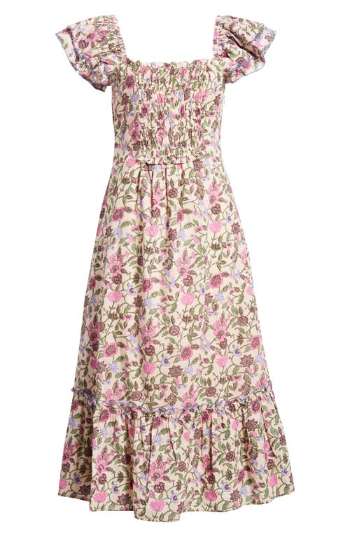 Shop Cleobella Anika Floral Organic Cotton Voile Maxi Dress In Kaia Print