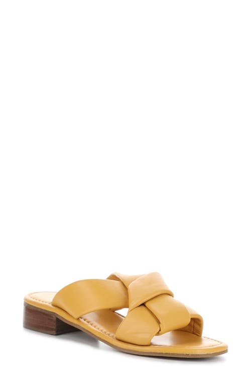 Knick Slide Sandal in Mustard Nappa