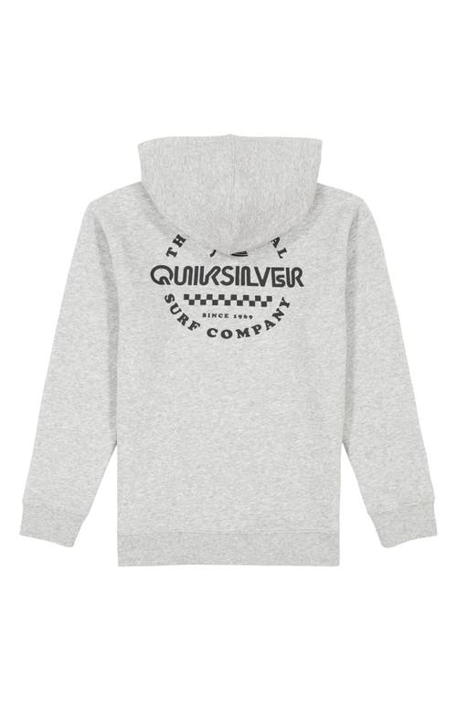 Shop Quiksilver Kids' Logo Graphic Zip Hoodie In Light Gray Heather