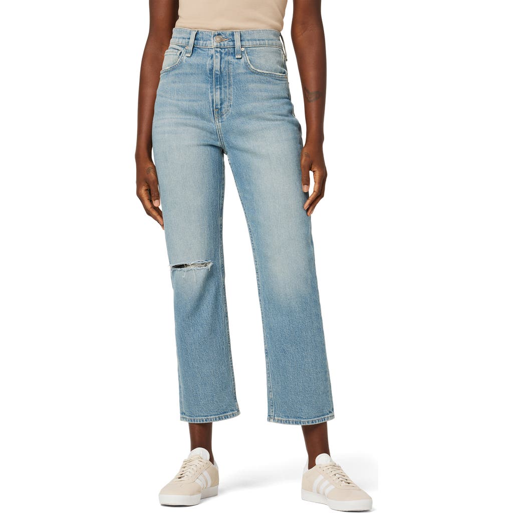 Shop Hudson Jeans Jade Ripped High Waist Straight Leg Jeans In Paradise