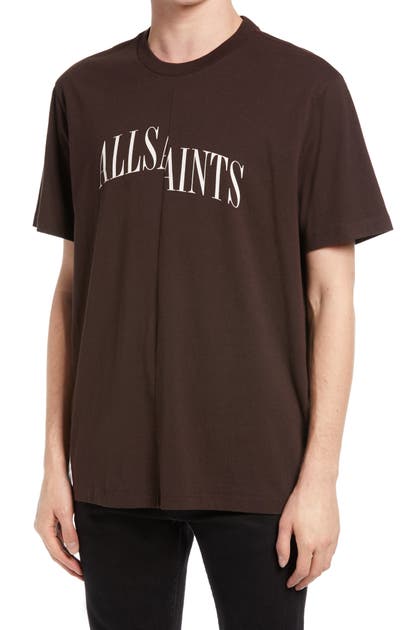 Click to view more detailed imagery on our partner's website Allsaints Dropout Graphic T-shirt In Oxblood Red