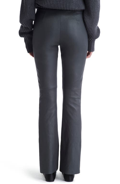 Shop Twp Skinny Love Zip Cuff Leather Pants In Black Oyster