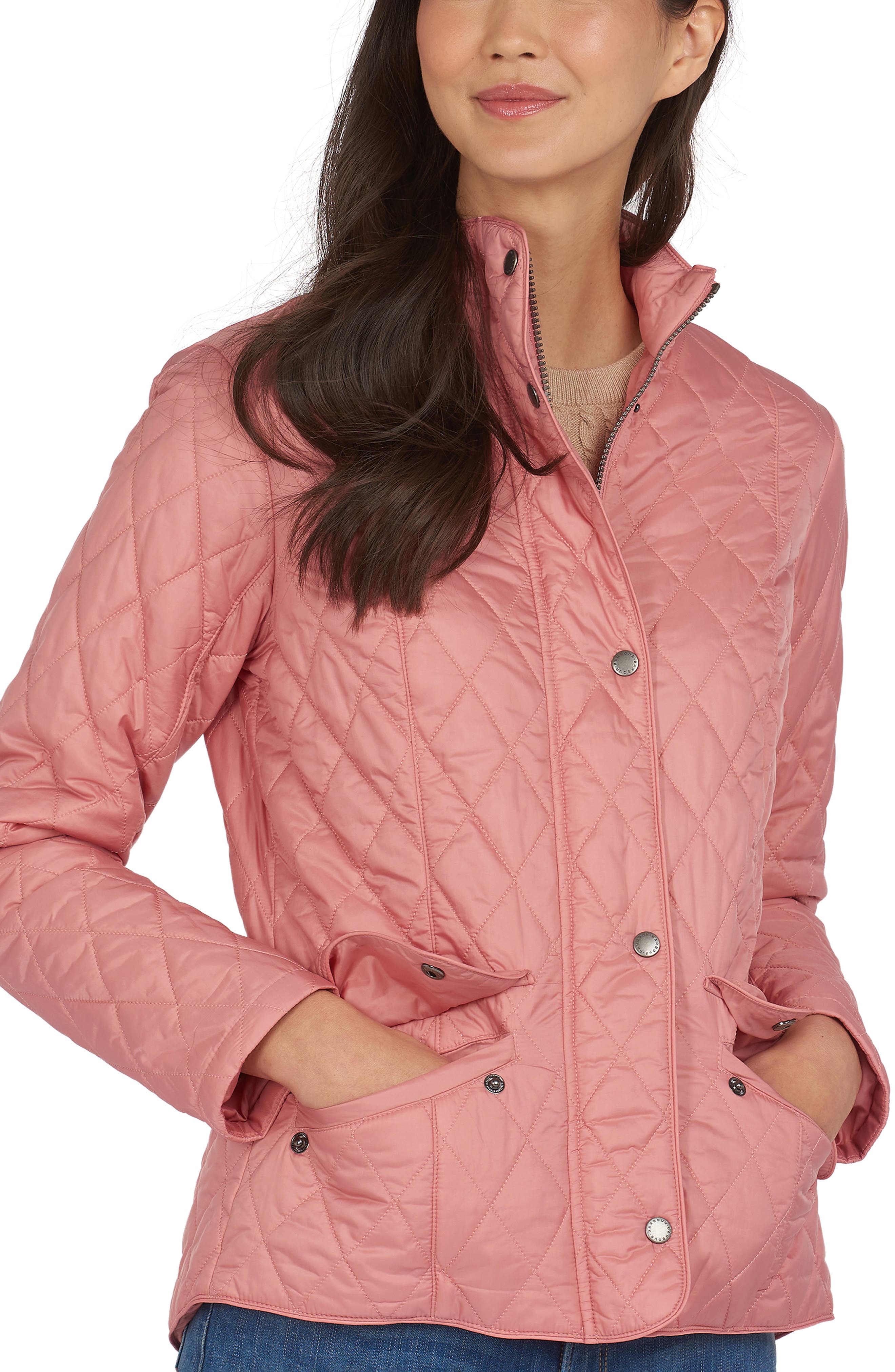 ladies pink quilted barbour jacket