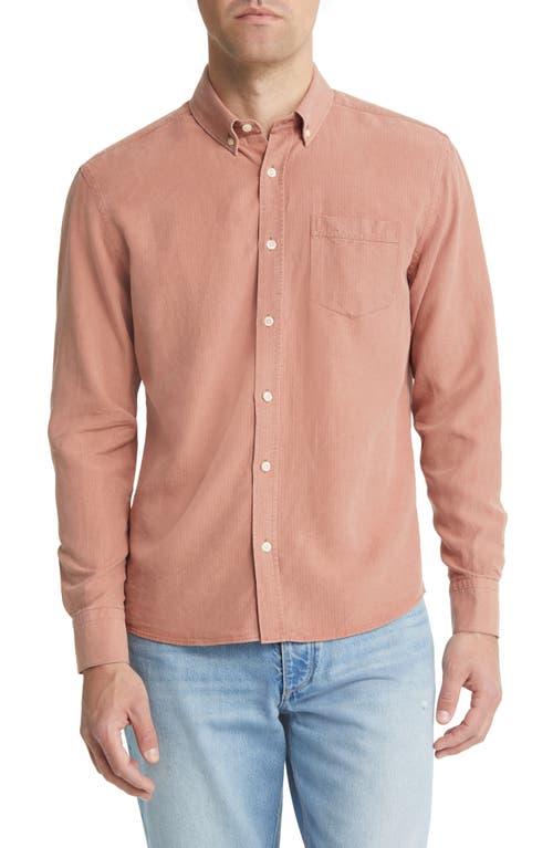 FORET Beam Ripstop Button-Down Shirt in Brick