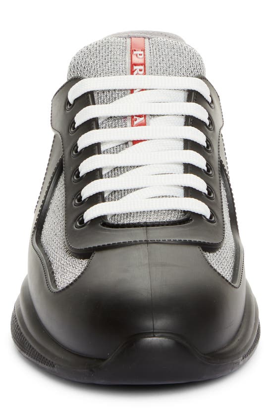Prada Round Head Lacing Casual Shoes In Nero