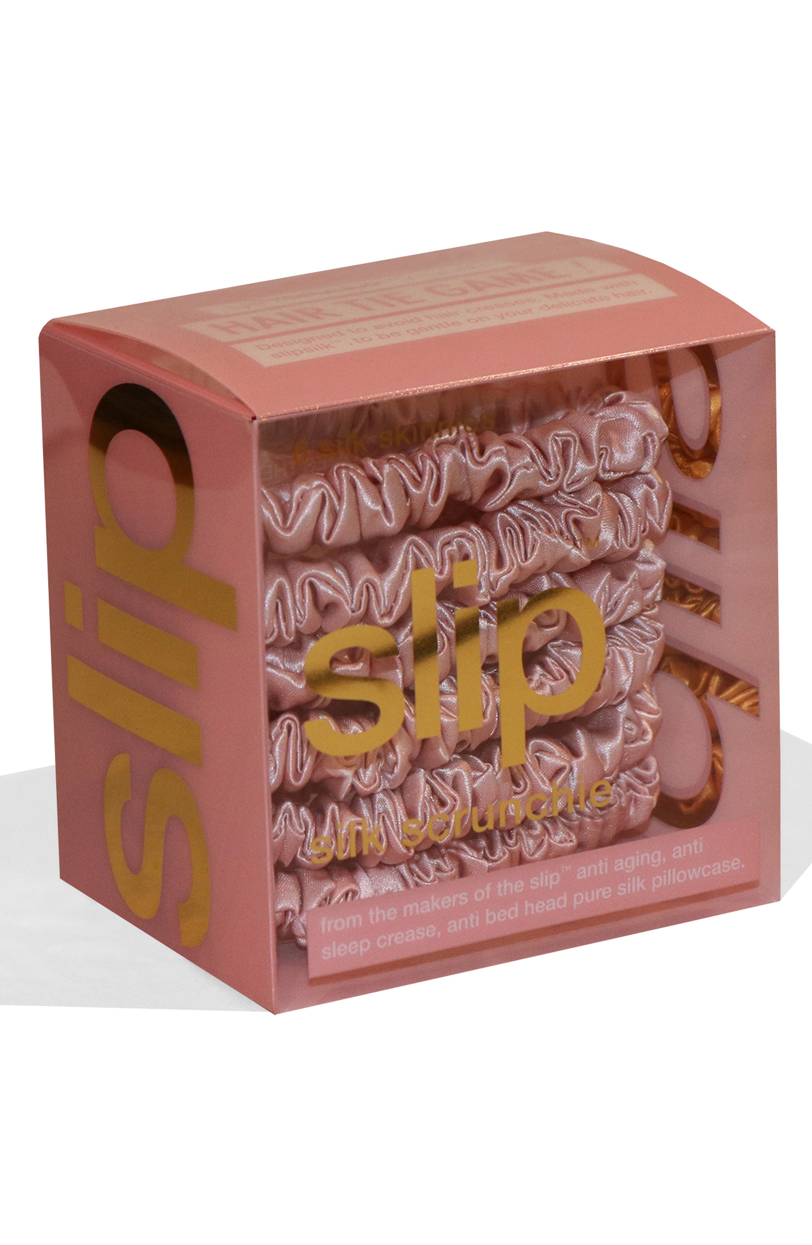 SLIP FOR BEAUTY SLEEP,
                            slip<sup>™</sup> for beauty sleep 6-Pack Slipsilk<sup>™</sup> Skinny Hair Ties,
                            Alternate thumbnail 2, color,
                            PINK
