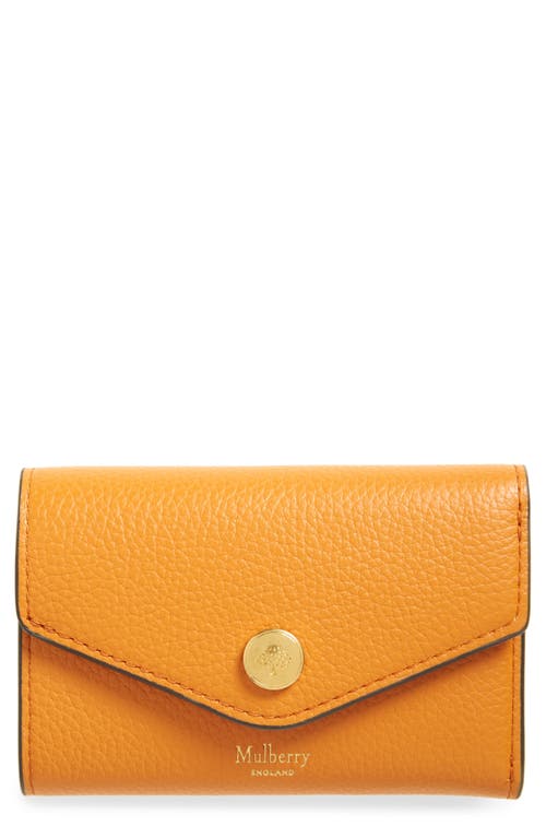 Mulberry Small Folded Leather Wallet In Orange