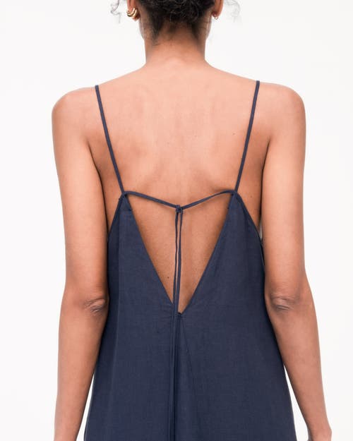 Shop Another Tomorrow Seamed Slip Dress In Navy