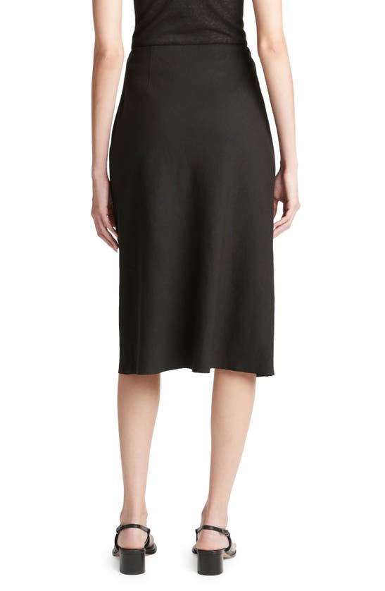 Shop Vince Easy Linen Blend Slip Skirt In Black