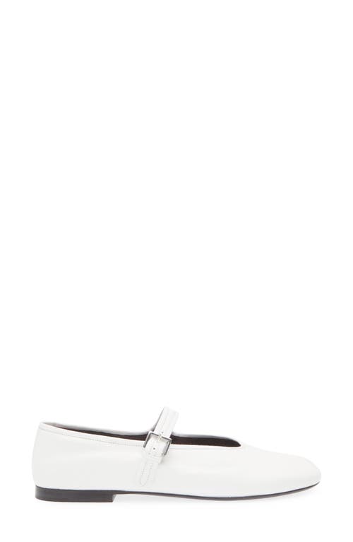 The Row Ava Square-toe Leather Mary Jane Flats In Optic White