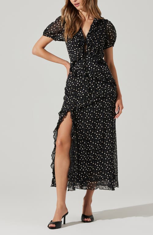 Shop Astr The Label Bennet Polka Dot Dress In Black Polkadot