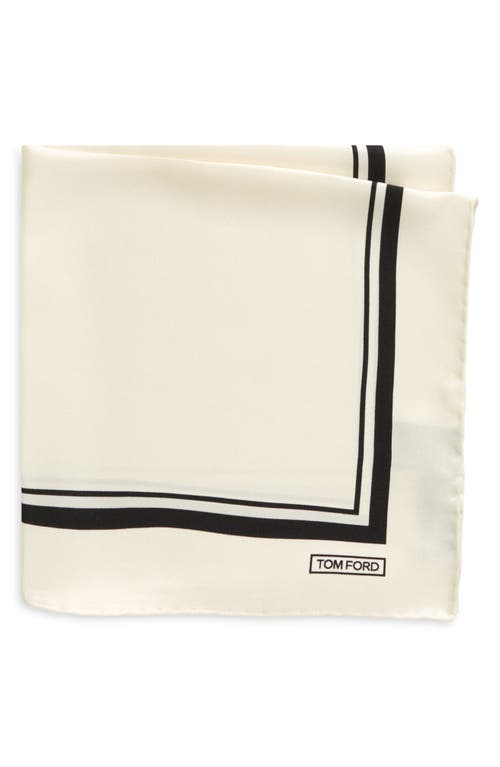 TOM FORD Framed Silk Pocket Square in Off White at Nordstrom