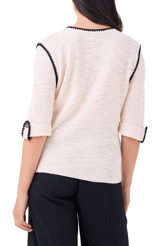 Shop Nic + Zoe Nic+zoe Stitched Up Sweater In Canvas