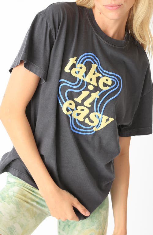 Take It Easy Cotton Graphic T-Shirt in Shadow