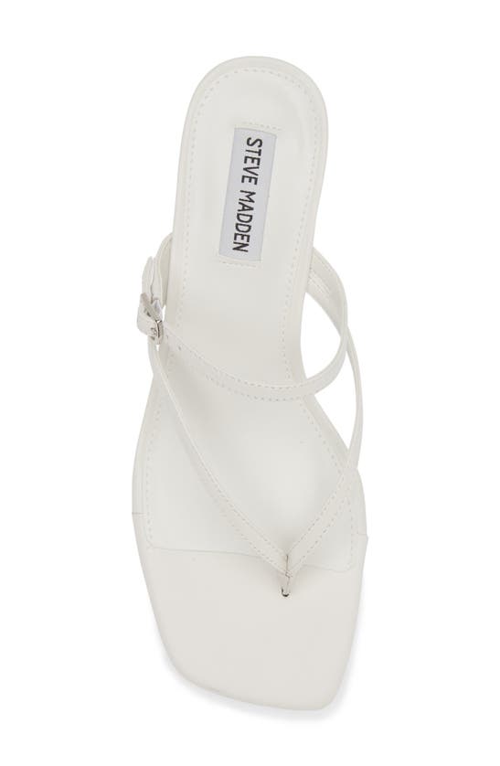Shop Steve Madden Jessa Kitten Heel Flip Flop In White Leather