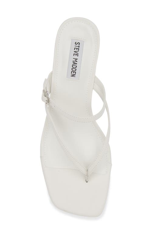 Steve Madden Jessa Kitten Heel Flip Flop In White Leather