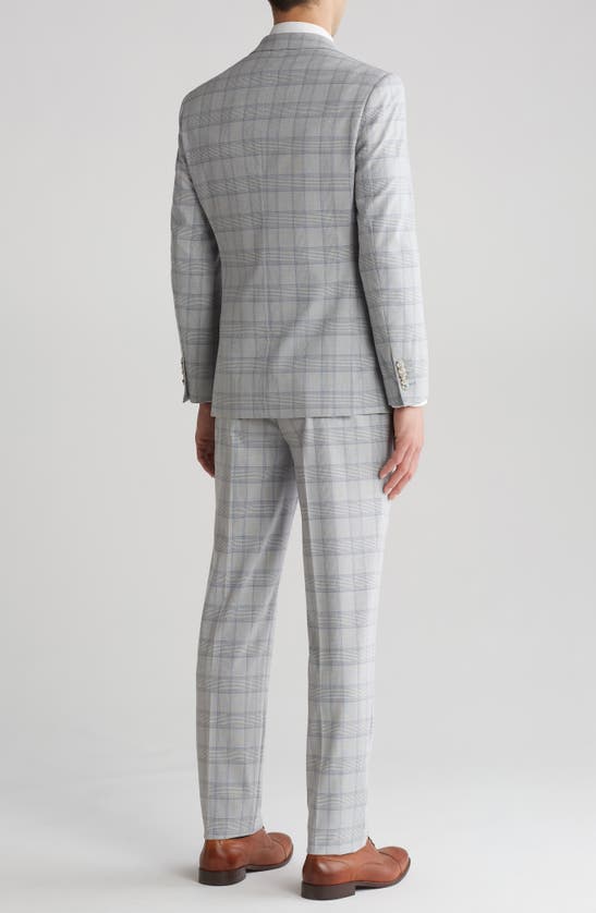 ENGLISH LAUNDRY ENGLISH LAUNDRY PLAID TRIM FIT PEAK LAPEL TWO-PIECE SUIT