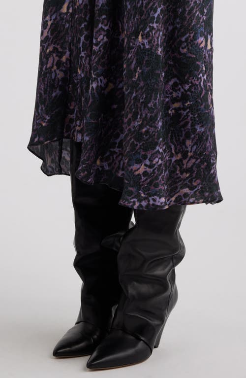 Shop Isabel Marant Lisanne Print Skirt In Dark Plum